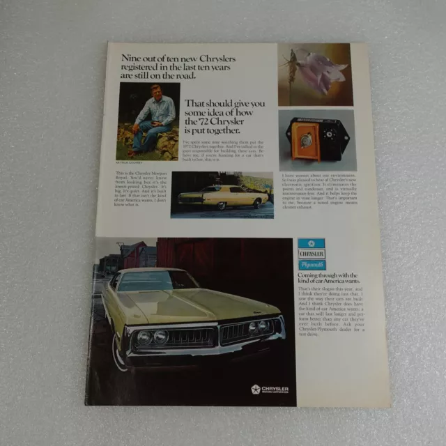 Vintage Print Ad Chrysler Newport Royal Sports Illustrated Mar 20, 1972