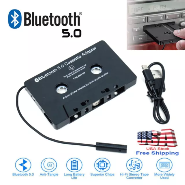 Bluetooth5.0 Car Audio Tape Cassette Adapter Converter FOR IPhone Android MP3 CD