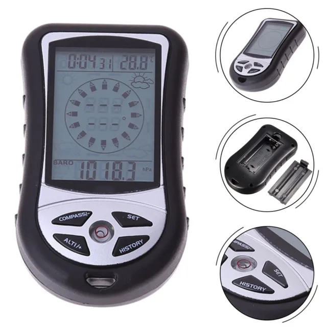 Handheld Pocket Altimeter BarometerCompass Thermometer Weather Hiking-Gear