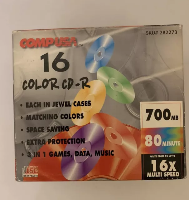 CompUSA CD-R 700MB 80Min 1x 16x 700mb 80min Recordable 16 Pack