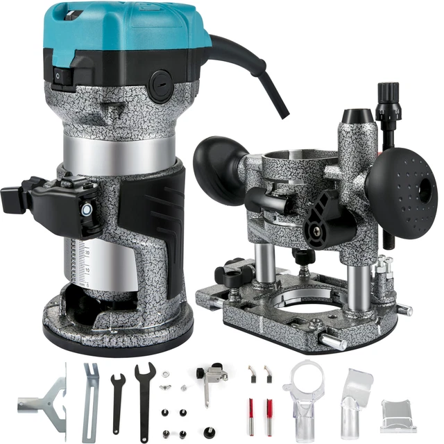 Défonceuse ONEVAN 5 Vitesses 1600W, Pour Batterie Makita 18V, Mandrin 6-8mm