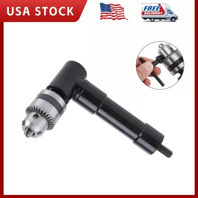 Cordless Right Angle Drill 90° Attachment Adapter Handle Chuck 3/8" Keyed Chuck