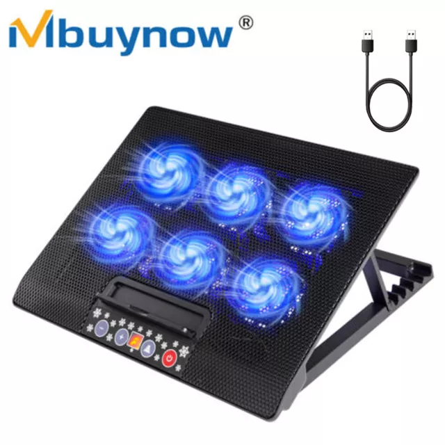 Notebook Laptop Kühler Cooler Kühlpad Ständer 6x LED Lüfter für | 12-17 Zoll