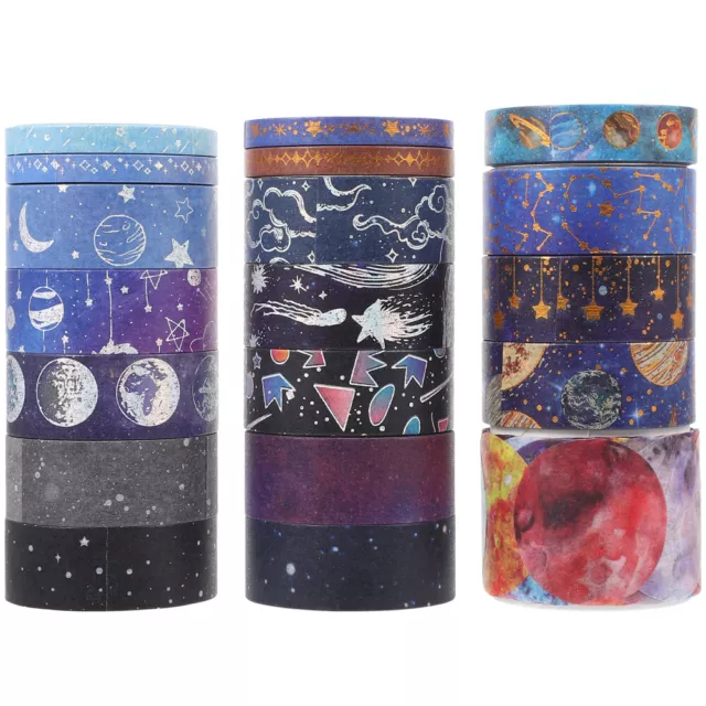 19 Rolls DIY Scrapbook Tapes Galaxy Paper Stationery