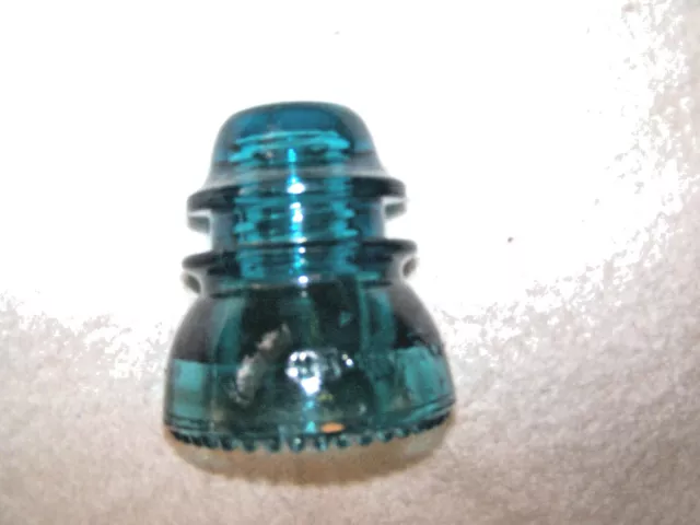 Vintage Hemingray No 42  Aqua Blue Glass Insulator Made In Usa