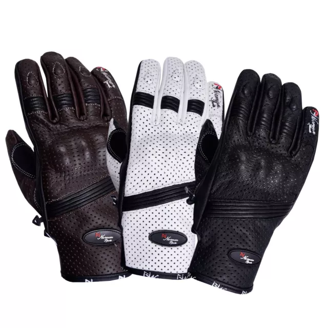 Motorbike Motorcycle Gloves Leather Waterproof Thermal Winter Summer Vented Mens