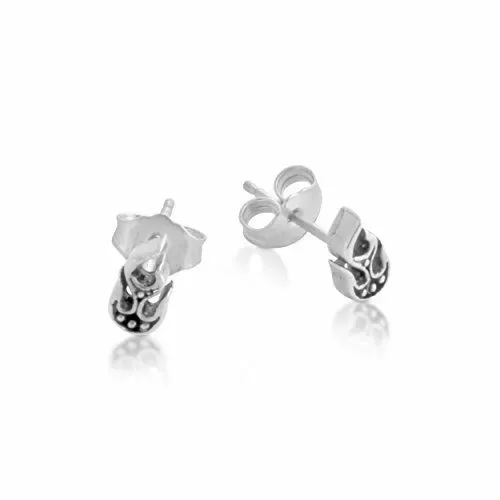 Azaggi 925 Sterling Silver Tiny Stylized Fire Flames Shape Stud Earrings Jewelry