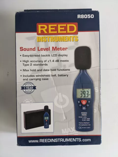 Reed Instruments R8050 Dual Range Sound Level Meter 30-130 dB, 500ms, Type 2