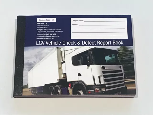 50 Duplicate page Nil Defect LGV HGV Lorry Truck  Drivers Check Book x 10 2