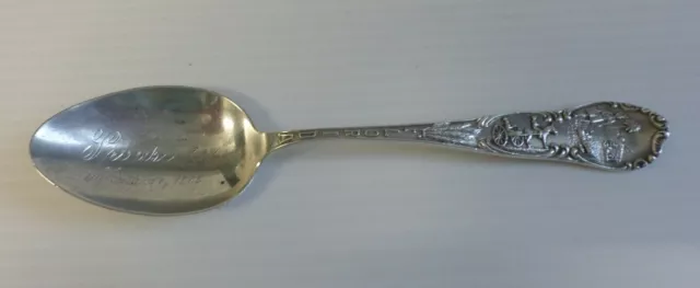 Very Unusual American Sterling Silver Souvenir Spoon Dated March 17Th 1902