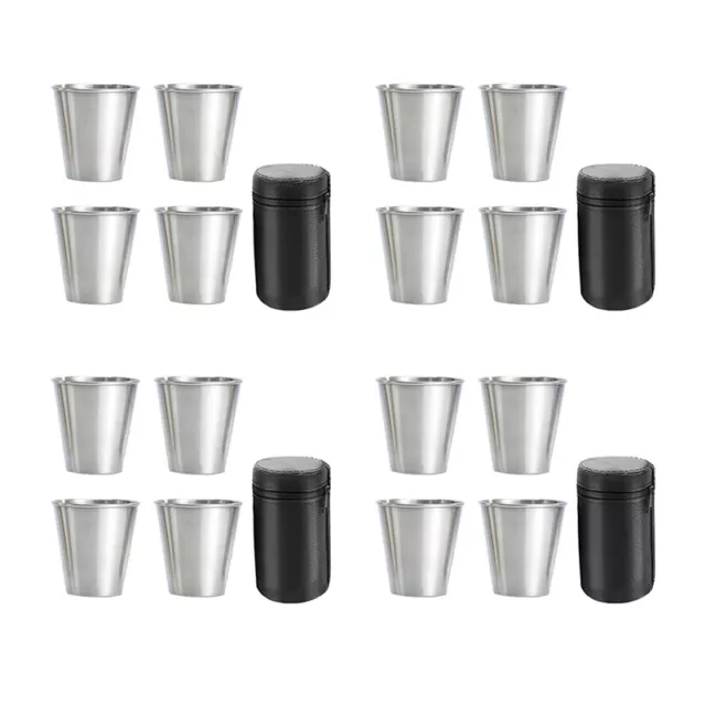 Gobelets à Shot En Acier Inoxydable, Lot de 16 Tasses, Verres à Shot En Mét3526