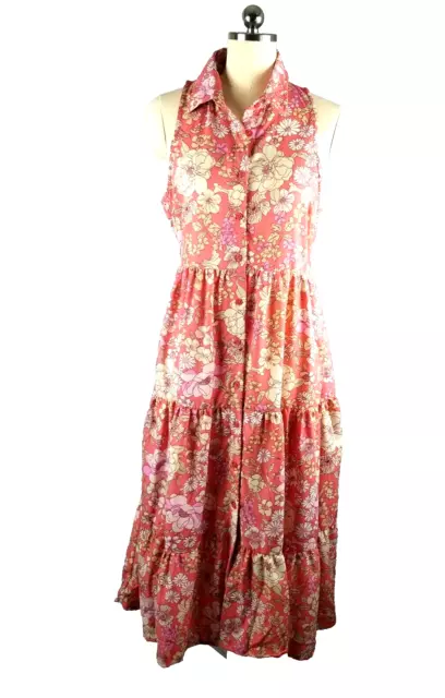 Band of Gypsies BOG Collective Coral Pink Floral Maxi Size Large