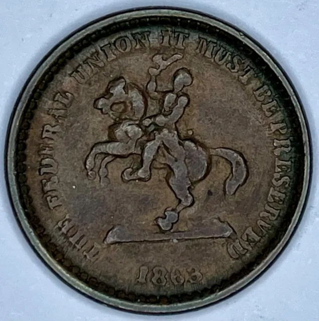 Civil War Token, 1863 Patriotic, Fuld 178/267a, R3,  Fine
