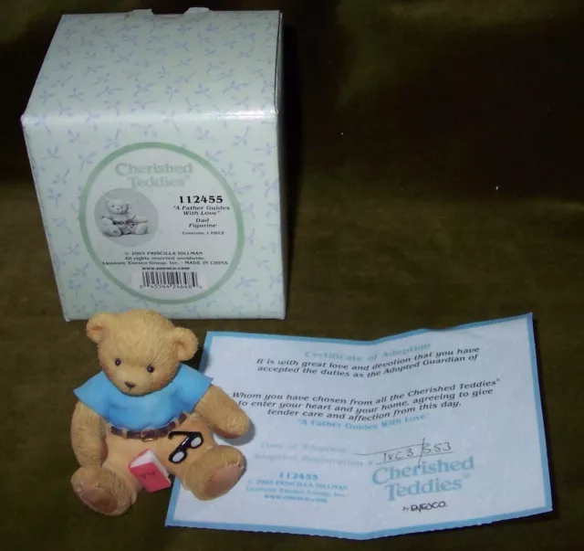 A FATHER GUIDES WITH LOVE Cherished Teddies Figurine 112455 Boxed Fathers Day