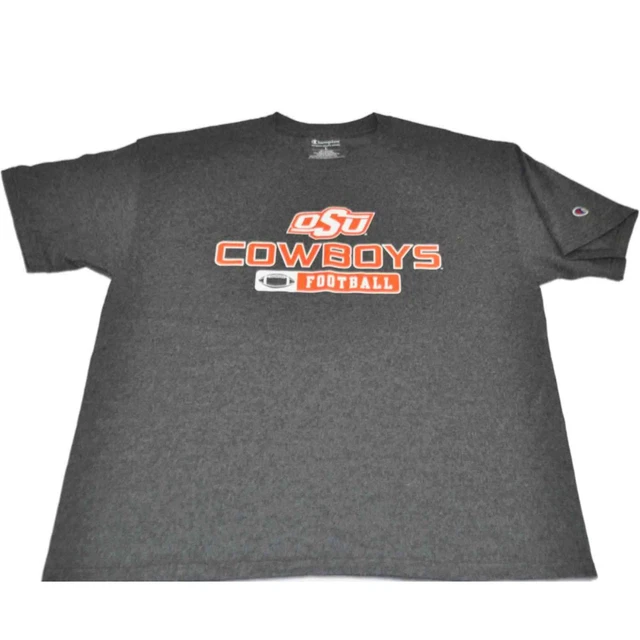 Oklahoma Stato Cowboys Champion Grigio Calcio Manica Corta T-Shirt (L)