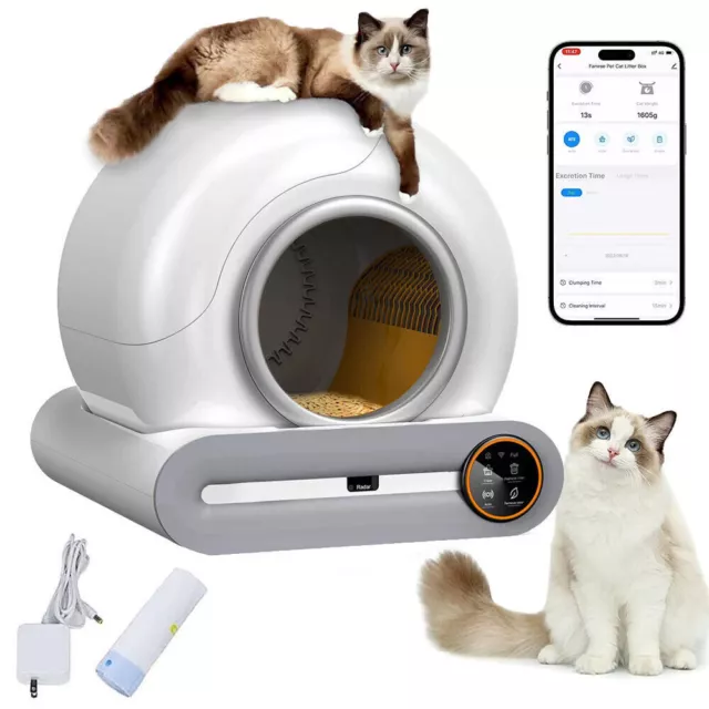 Large Automatic Smart Cat Litter Box Self-Cleaning Odor Removal WiFi APP Control