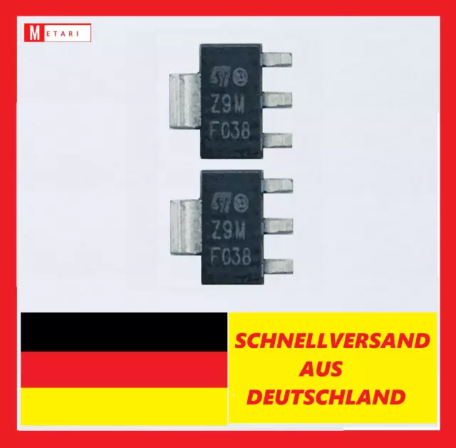 2x Z0109MN Z0109 Z9M ST Triac 600V , 1A , 10mA , SOT223 smd Neu stm