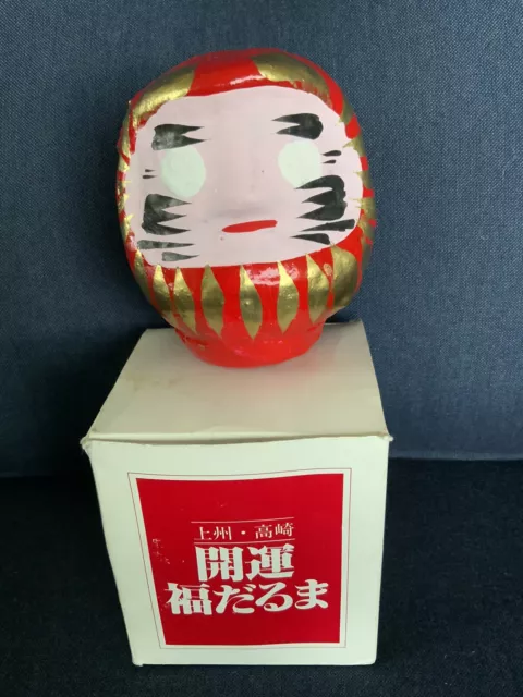 Roly Poly Red Daruma Doll Good Luck Fortune Made in Japan 3.5 Inch