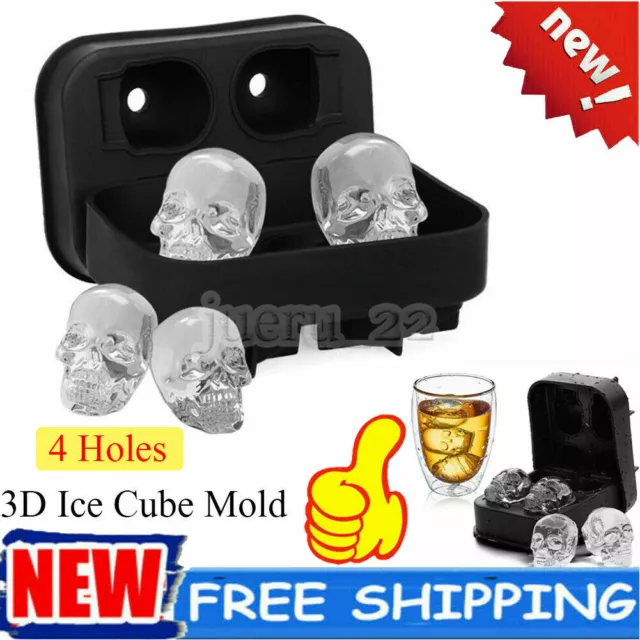 Cubo de hielo 3D en forma de calavera fabricante de moldes barra bandejas de silicona molde de chocolate fiesta hágalo usted mismo