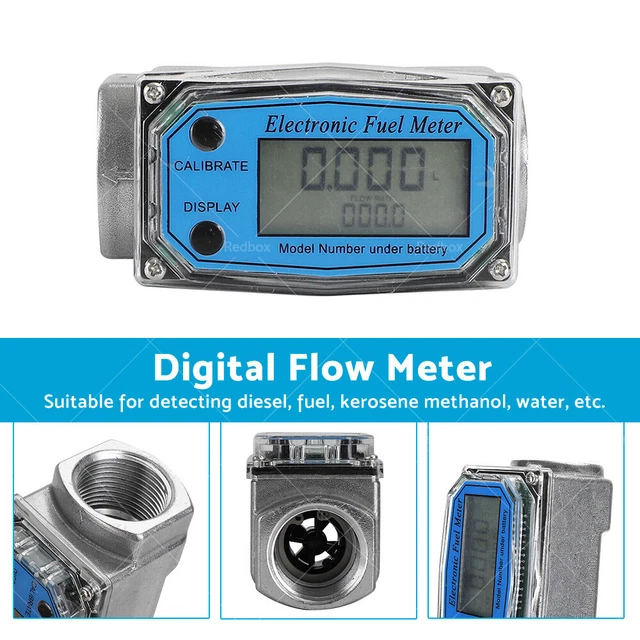 TURBINE DIGITAL DIESEL Water Fuel Flow Meter Oval Gear Flow Gauge 1/1.5 ...