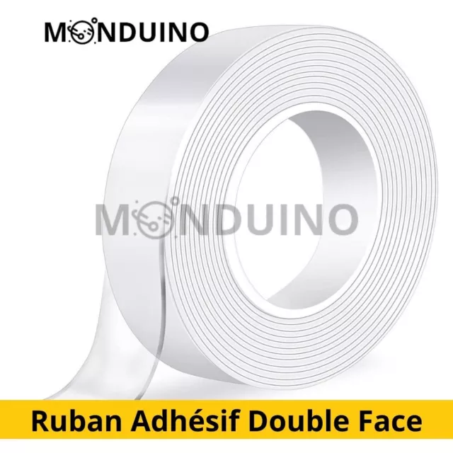 Ruban Adhésif Double Face Transparent Bande Étanche  Extra Fort (2.3cm*3Meter)