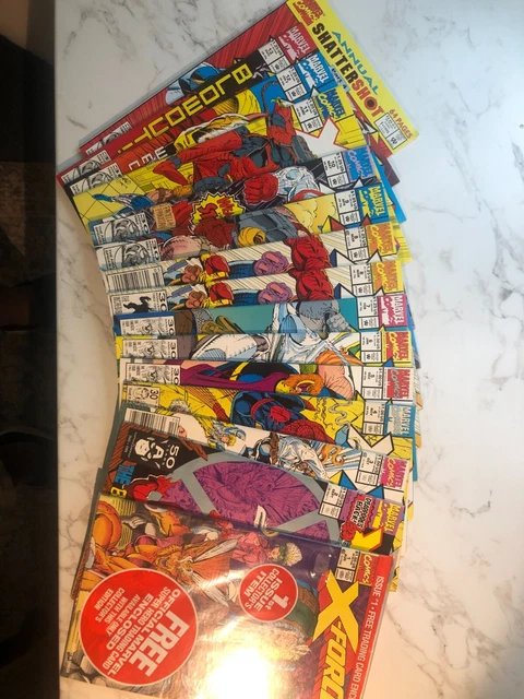 X-Force Lot of 14.  1991 Marvel Comics. 1-14 + Annual #1. Deadpool Card