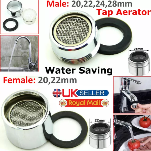 Tap Aerator Faucet Water Saving Male Female Nozzle Spout End Diffuser Filter UK