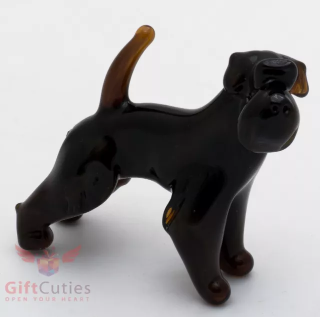 Art Blown Glass Figurine of the Kerry Blue Terrier Dog