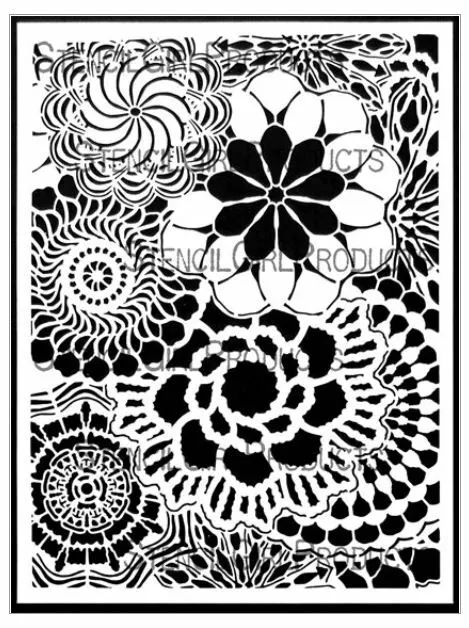 Stencil Girl - 9in. x 12in. -  Floral Lace