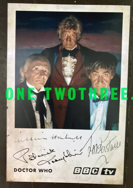 William Hartnell Patrick Troughton Jon Pertwee Doctor Who Signed Pre Printed