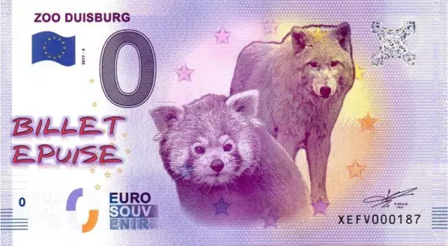 2017 ALLEMAGNE N° 000187 - ZOO DUISBURG Type F4 billet touristique souvenir 0 €