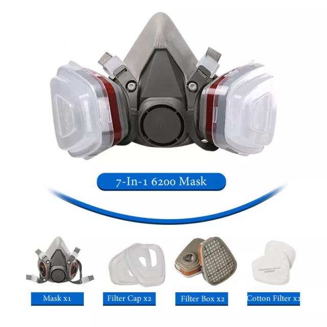 6200 6001 501 5N11 7pcs Suit Respirator Painting Spraying Face Gas Mask