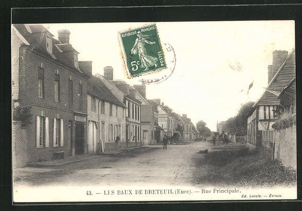 CPA Les Baux de Breteuil, Rue Principale, vue de la rue