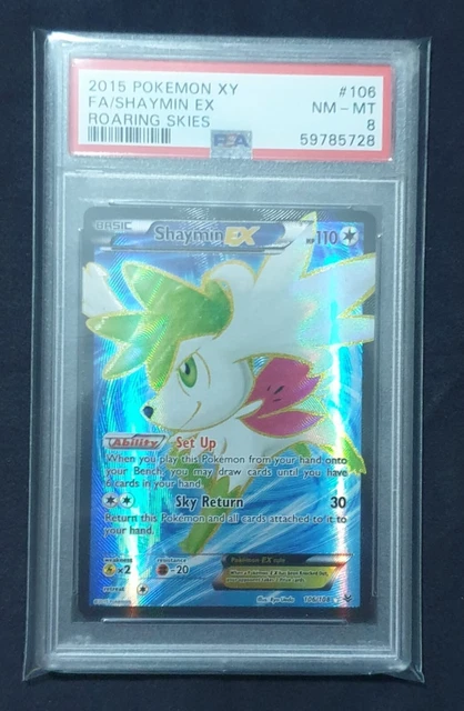Pokemon Shaymin EX FULL ART - INGLESE PSA 8 Mint 2015 Roaring Skies Vintage Card