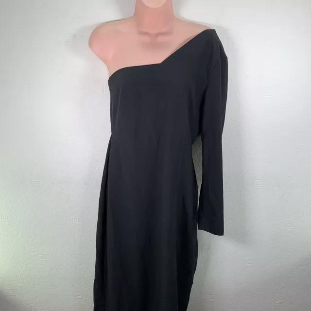 Vesper Sophia Asymmetric One Shoulder Maxi Dress, Size UK 12, Black, RRP £78