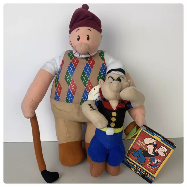 Popeye The Sailor Man Plush Wimpy 12" & Popeye 9” Lot of 2 Pcs