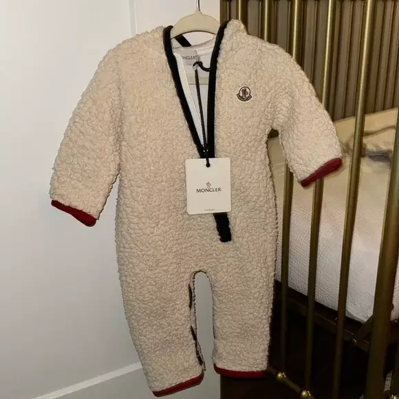 Moncler Baby Sherpa Zippered Bunting Suit Size 6-9 Months *Nwt*