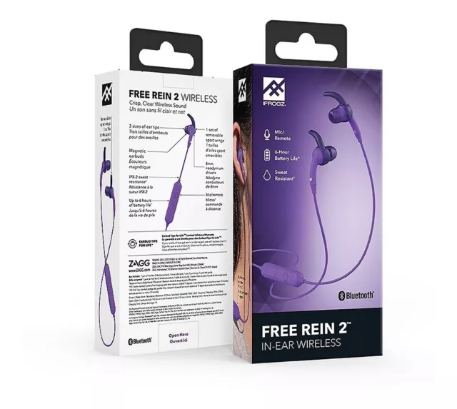 IFROGZ FREEREIN REFLECT Wireless Bluetooth Earbuds Blue tangle