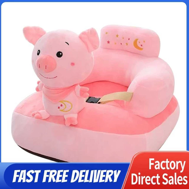 Baby Sofa Cover Soft Washable Sit Seat Chairs No Filler Cradle (Pink Pig)