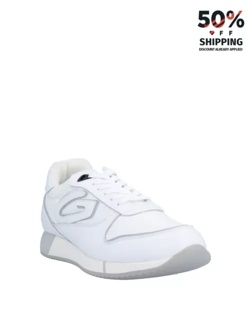 RRP €120 ALBERTO GUARDIANI Sneakers US9 EU43 UK8,5 Logo Metallo Imbottito Topline