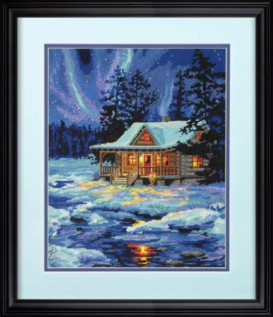 Dimensions Winter Sky Cabin Needlepoint Kit