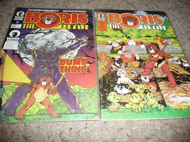 Lot 2 vintage BORIS THE BEAR #5 + #8 (Dark Horse, 1986-1987)