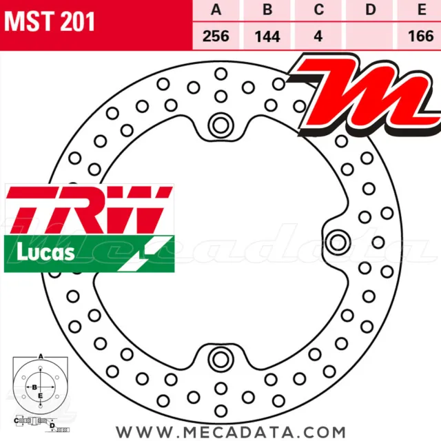 Disque de frein Avant TRW Lucas MST 201 Honda CB 450 S (PC17) 1988