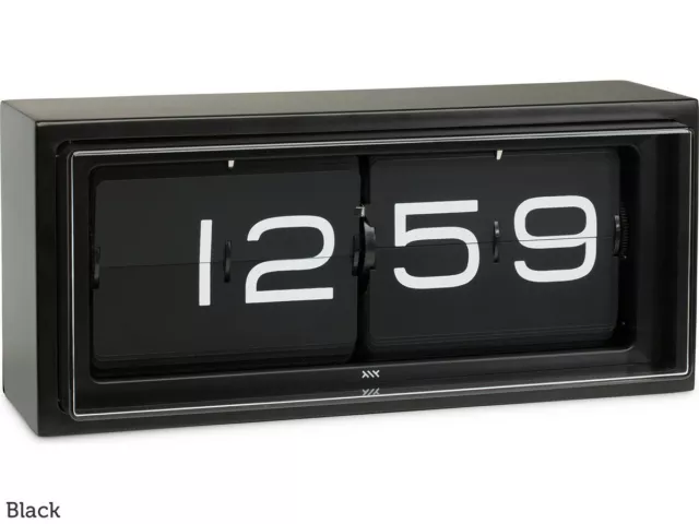 Leff Amsterdam Brique Conception Mural Horloge de Table Acier Inox Noir/Noir -