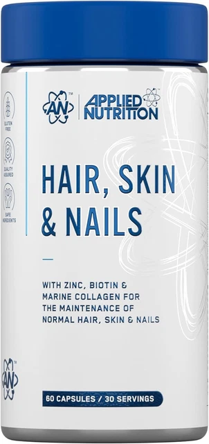 HAIR, SKIN & Nails Capsules Biotin 10000mcg Marine Collagen Zinc 60 ...