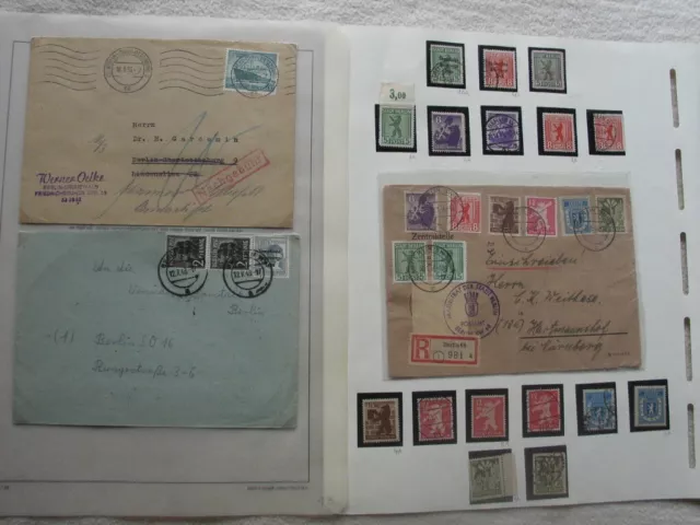 Briefmarkensammlung Berlin 1948-1990 mit verschiedenen Belegen auf 138 Seiten