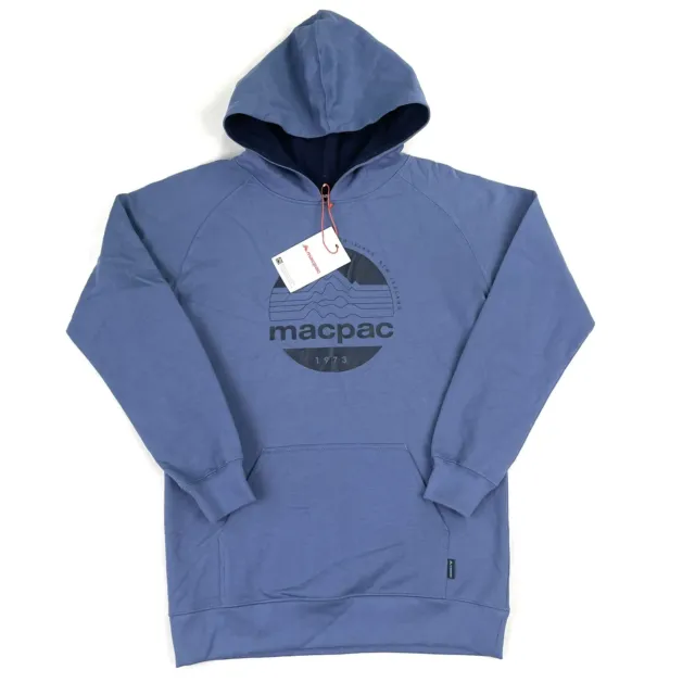 Macpac Kids Youth Organic Cotton Hoody Hooded Jumper size 12 New Blue