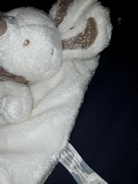 Dp1  Simba Toys Doudou Lapin Plat Blanc Ecru Bandana Marron Nicotoy Ttbe 3