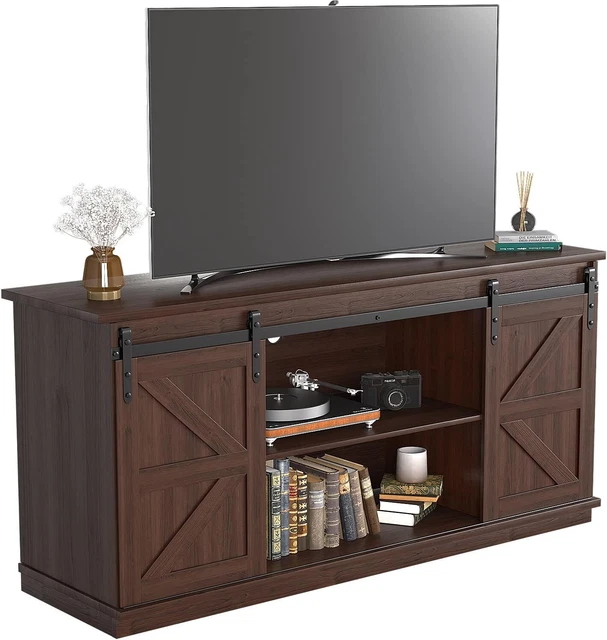 Farmhouse TV Stand up to 65 Inches, Mid Century Modern Entertainment Center
