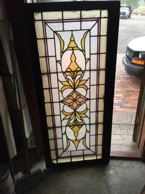 Sg 839 Antique Textured Glass Stained Transom Window